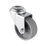 Rueda Selina con pasante, ideal para instalación segura y soporte robusto.