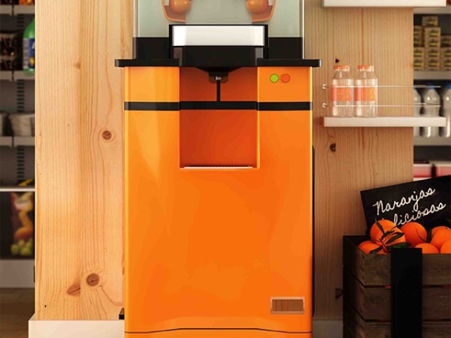 Rueda de diseño LAIA de Robby instalada en máquina de zumo.
