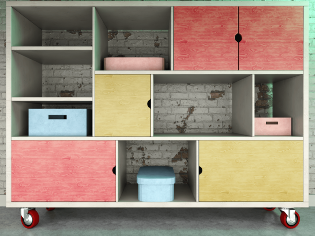 Rueda diseño Robby Emily, mueble de madera.