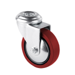 Rueda Robby Emily roja con agujero pasante, ideal para instalación segura y decoración funcional.