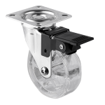 Rueda Robby Emma II con placa y freno, ideal para control y estabilidad en proyectos decorativos.