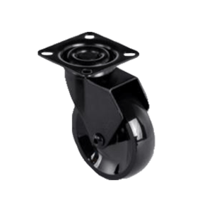 Rueda Robby Emma III con placa negra, ideal para decoración y soporte resistente.