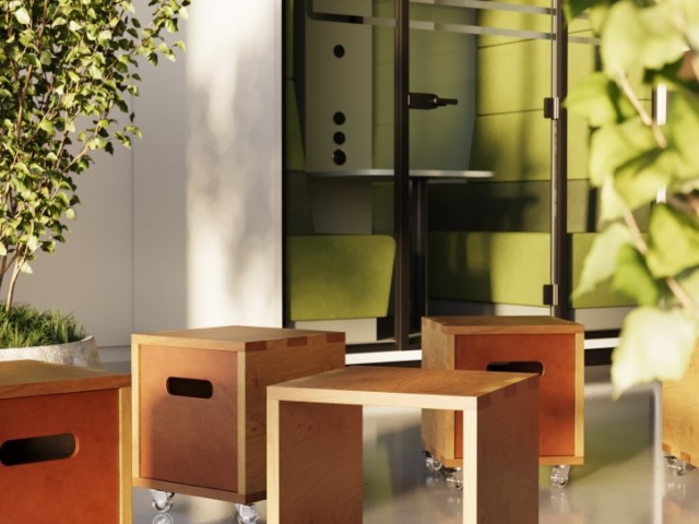 Rueda diseño Robby Emma III, color negro, para muebles cuadrados