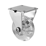 Rueda Robby Emma con placa fija, ideal para estabilidad y aplicaciones decorativas fijas.