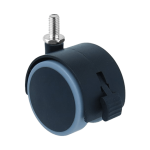 Rueda Robby Erica II métrica negra con freno, ideal para control y estabilidad en proyectos decorativos.