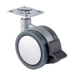 Rueda Robby Eva con placa y freno, ideal para control y estabilidad en proyectos decorativos.