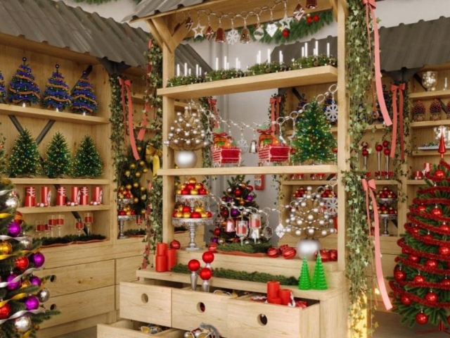 Rueda de diseño KOO EVO de Robby instalada en mueble de Navidad.